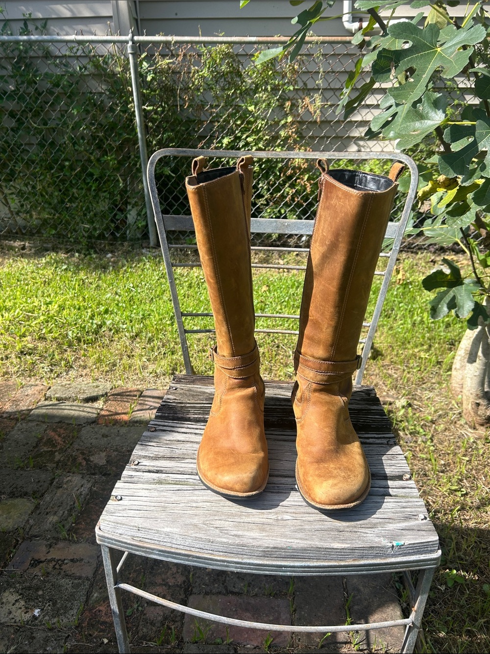Tetra Strap Tall Tan Leather Waterproof Riding Boots 7 - Picture 2 of 8